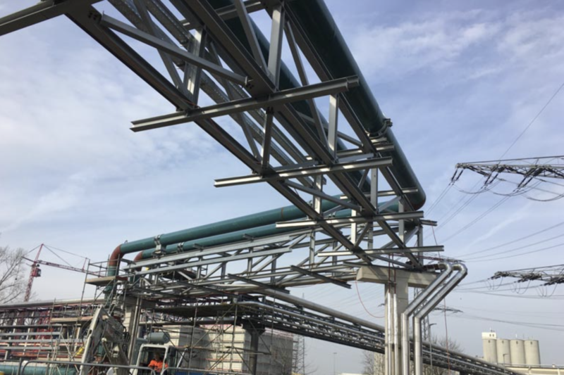 Rohrbrücken - Wärmespeicheranlage Mainz